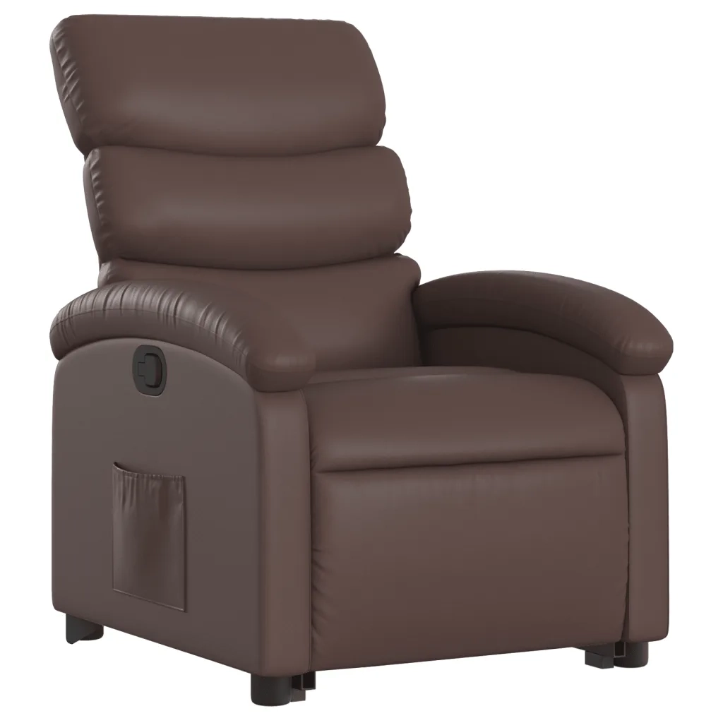 Poltrona Alzapersona Reclinabile Marrone in Similpellecod mxl 85093