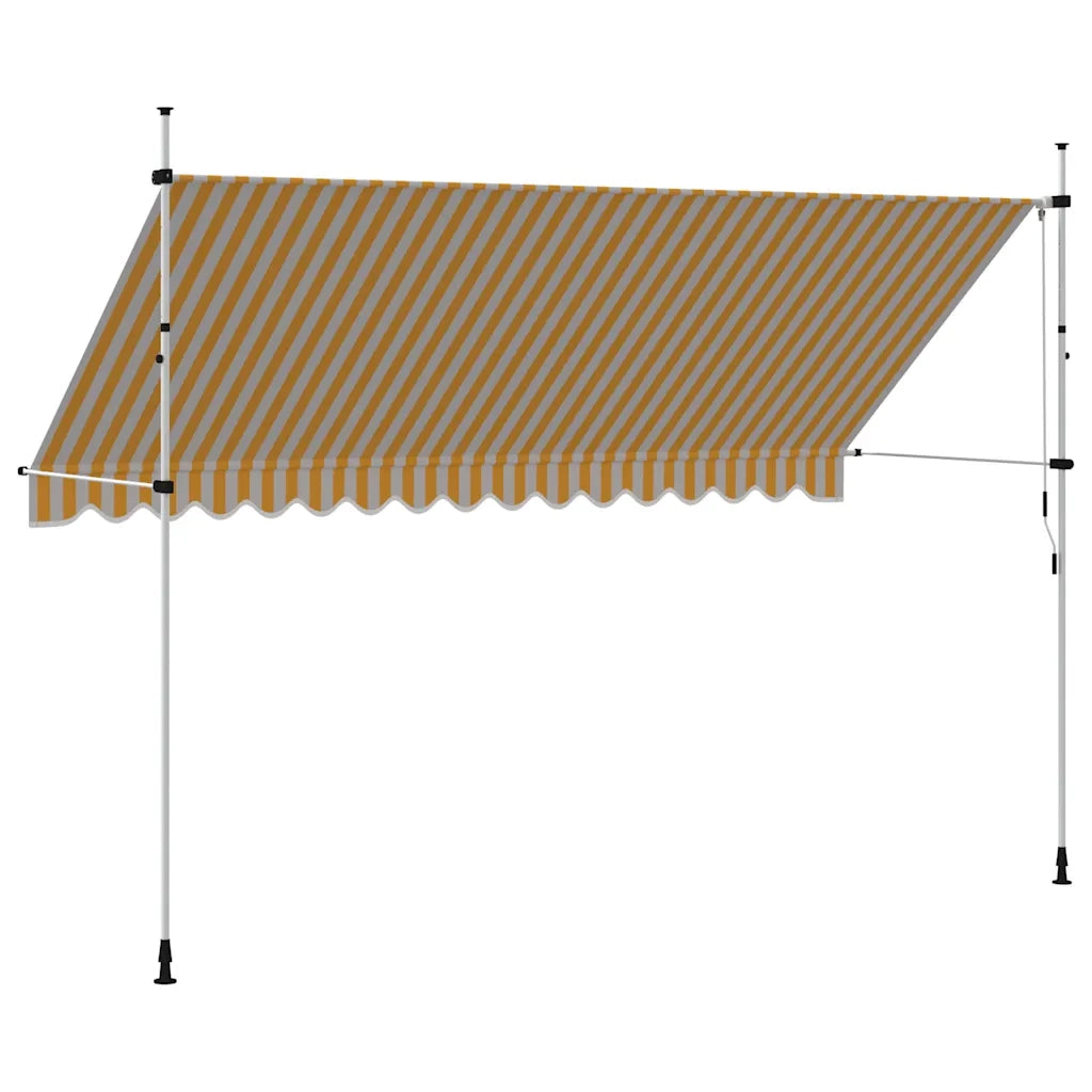 Tenda da Sole Retrattile Manuale 400cm Strisce Arancione Bianco 43236