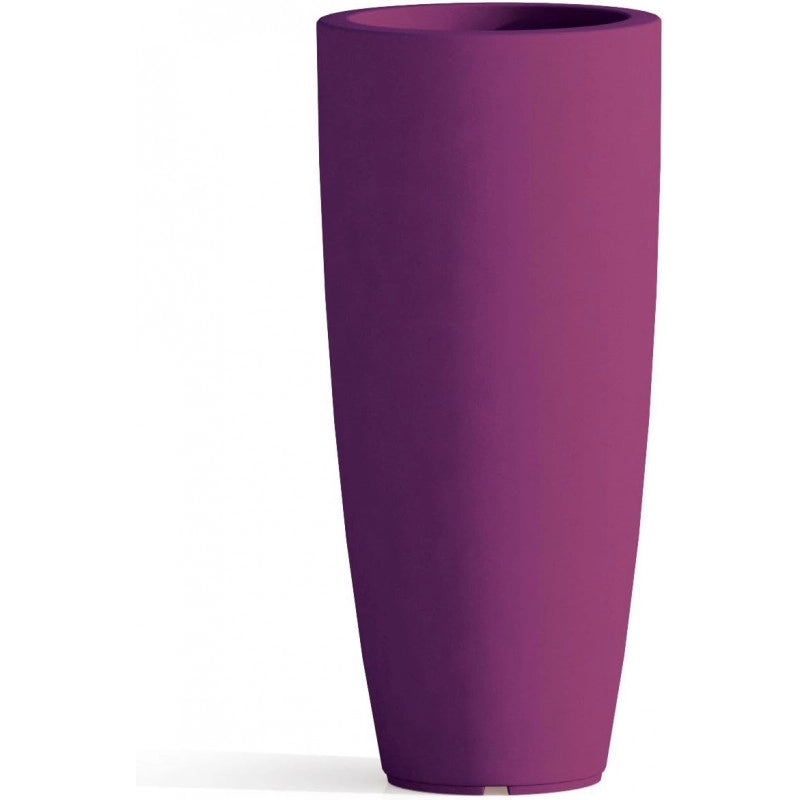 Vaso alto moderno di design Ø40 H90 in polimero viola resistente per interno ed esterno - Made in Italy - Monacis