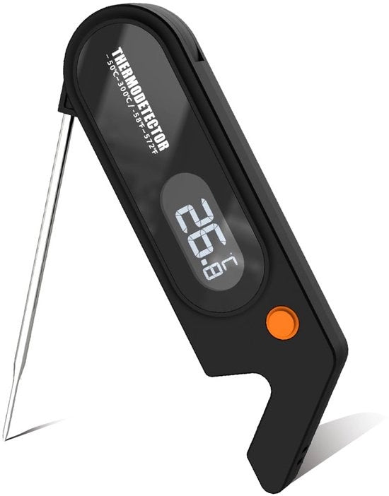 Termometro digitale per cucina con lunga sonde pieghevole per barbecue e pentole - impermeabile e preciso