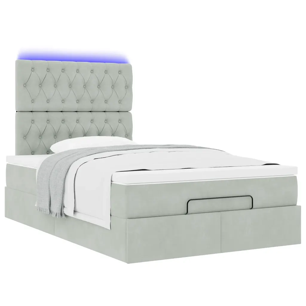 Struttura Letto Pouf con Materassi 120x190 cm Velluto 3314378