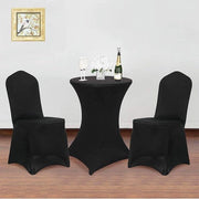 Tavoli con tenda elastica nera - 60 x 110 cm - per bar - per feste di compleanno - set da 3