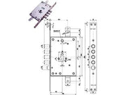 SERRATURA TRIPLICE INFILARE CON SCROCCO CIL. EUROPEO BLINDATE 85771/28  mm.63 SX (85771S28N)    MOTTURA