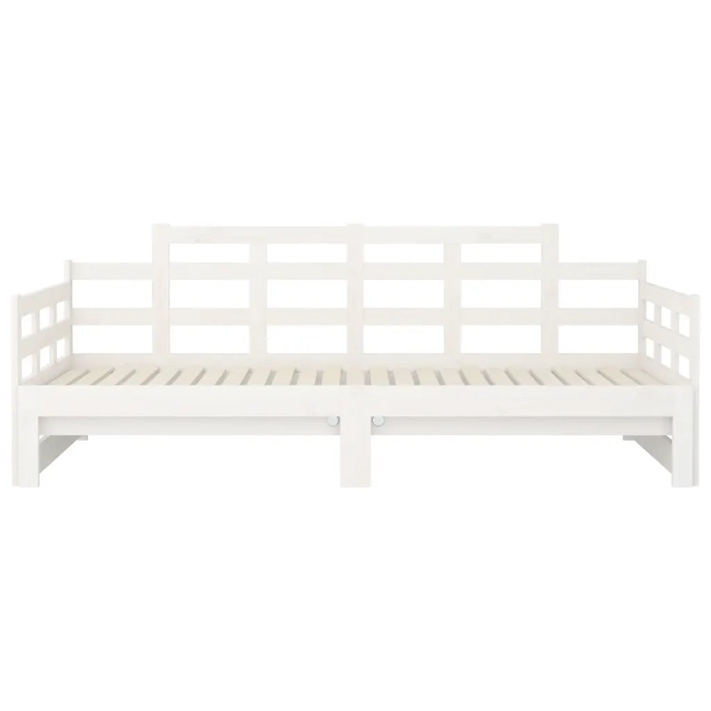 Dormeuse Estraibile Bianca Legno Massello di Pino 2x(80x200) cm 820348