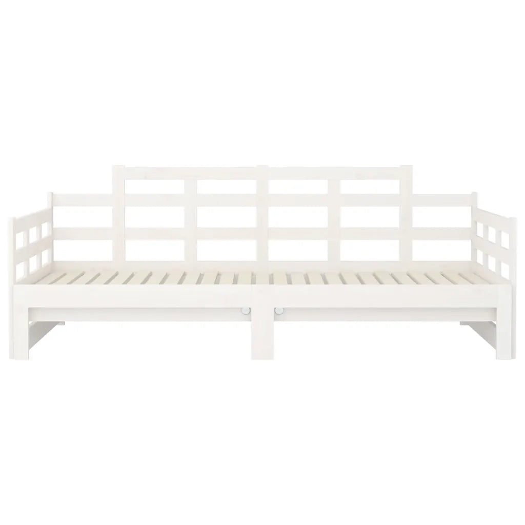 Dormeuse Estraibile Bianca Legno Massello di Pino 80x200 cm 820348