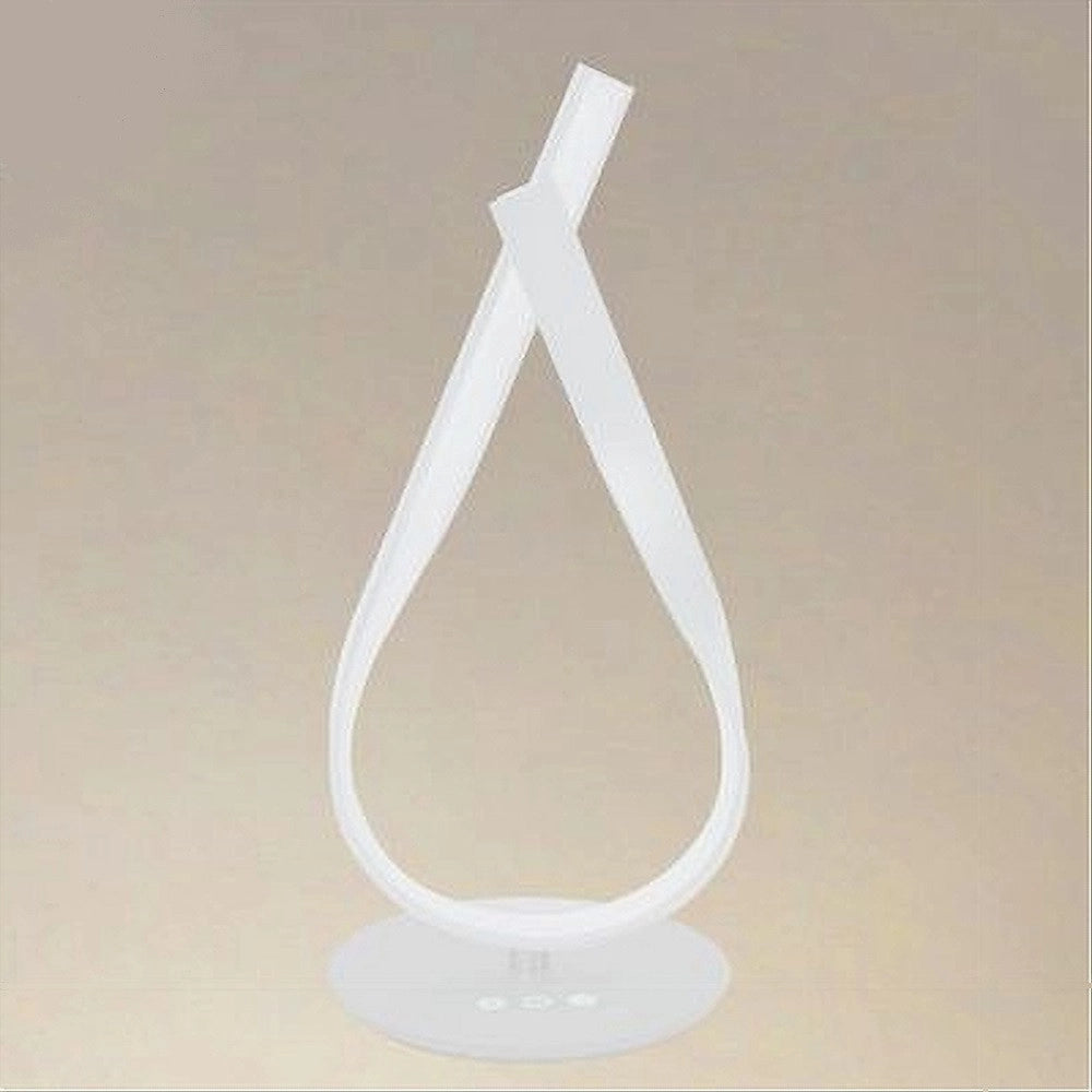 Trade Shop - Lume Intrecciato Led Bianco 12 Watt Lampada Da Tavolo Moderno Doppia Luce 32705 -