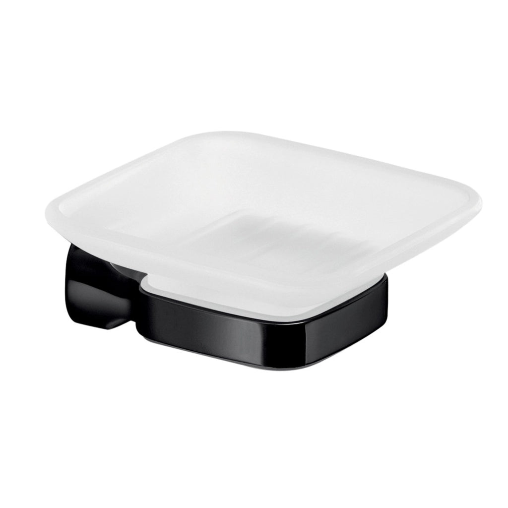Portasapone da muro in acciaio inox e Cromall ST11 Gedy serie STELVIO Nero Opaco
