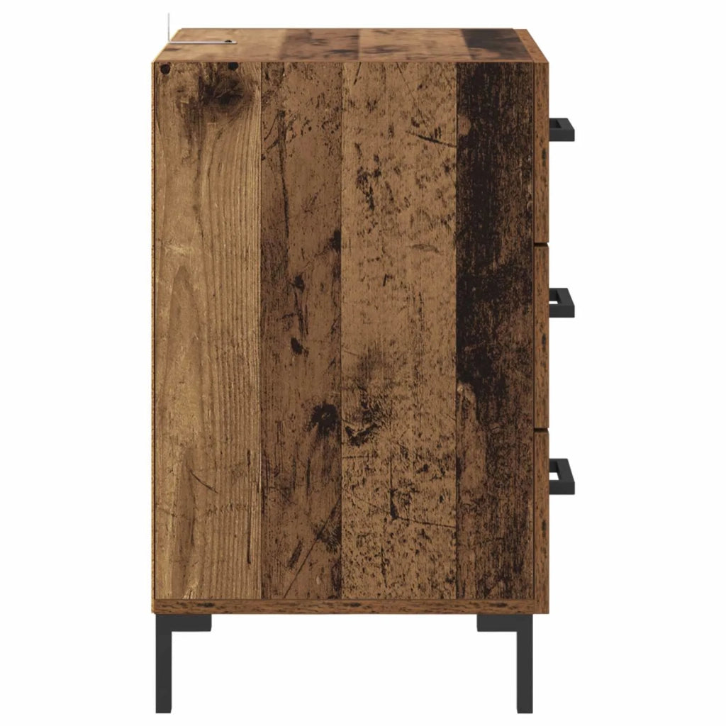 Armadio da Notte con cassetto Legno vecchio 40 x 40 x 66 cm 882116