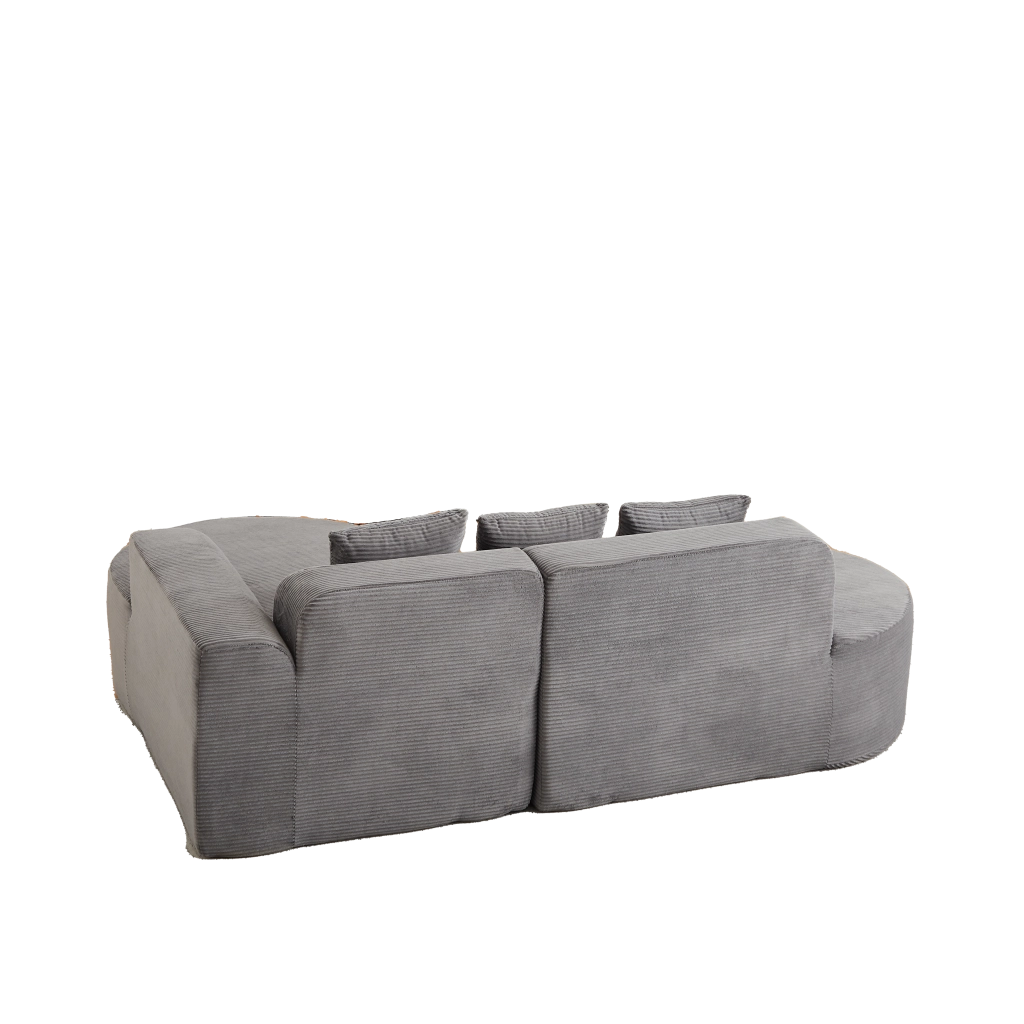 Divano angolare 3 posti ¨C Minimal ¨C cord, imbottito, con cuscini, 220cm