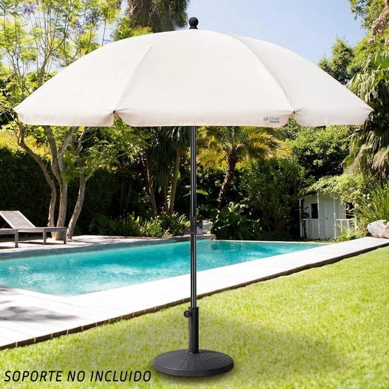Ombrellone per giardino con protezione UV50 diametro 240 cm maniglia in legno 28-32 mm collo flessibile regolabile in altezza - grande ombrelli per giardino