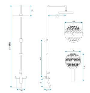 Set Doccia Rea Bloom White Chrome