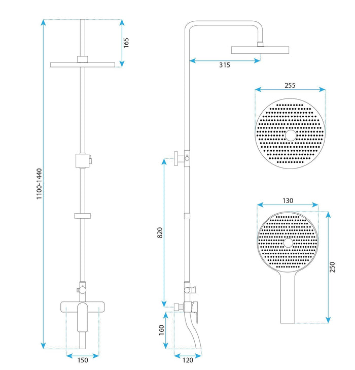 Set Doccia Rea Bloom White Chrome