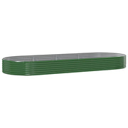 Fioriere | Cassetta per fiori | Letto Giardino Acciaio Zincato 373x140x36 cm Verde