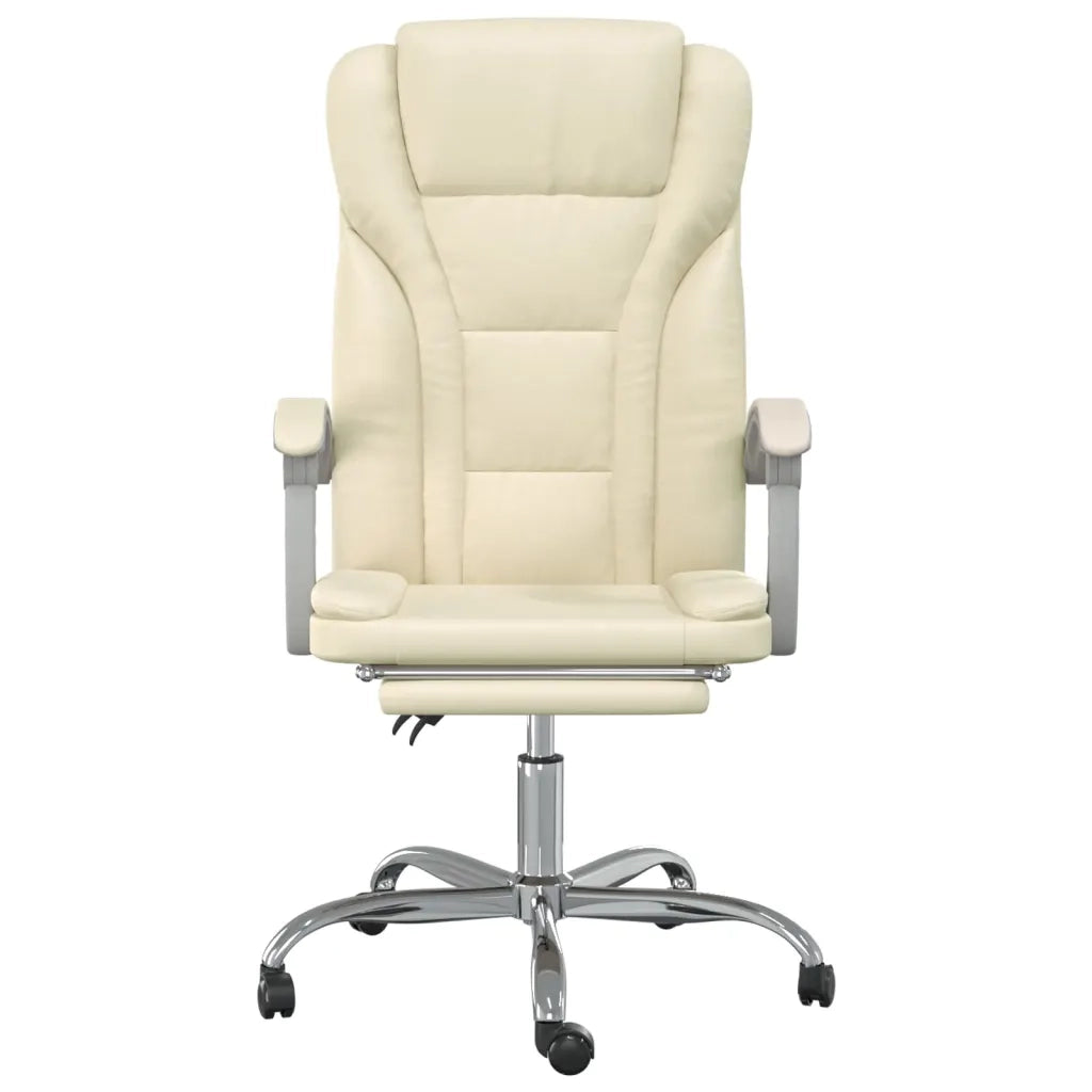 Poltrona | Sedia Relax da Ufficio Reclinabile Crema in Similpelle