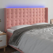 Testiera a LED rosa 203x16x118/128 cm in Velluto 3124553