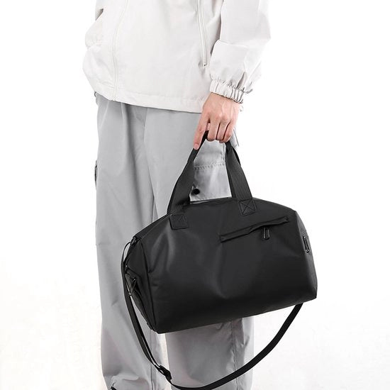 Sporttas impermeabile con tas per scarpe e tas umido per signore e signore - Piccola valigetta per oggetti personali - Nero