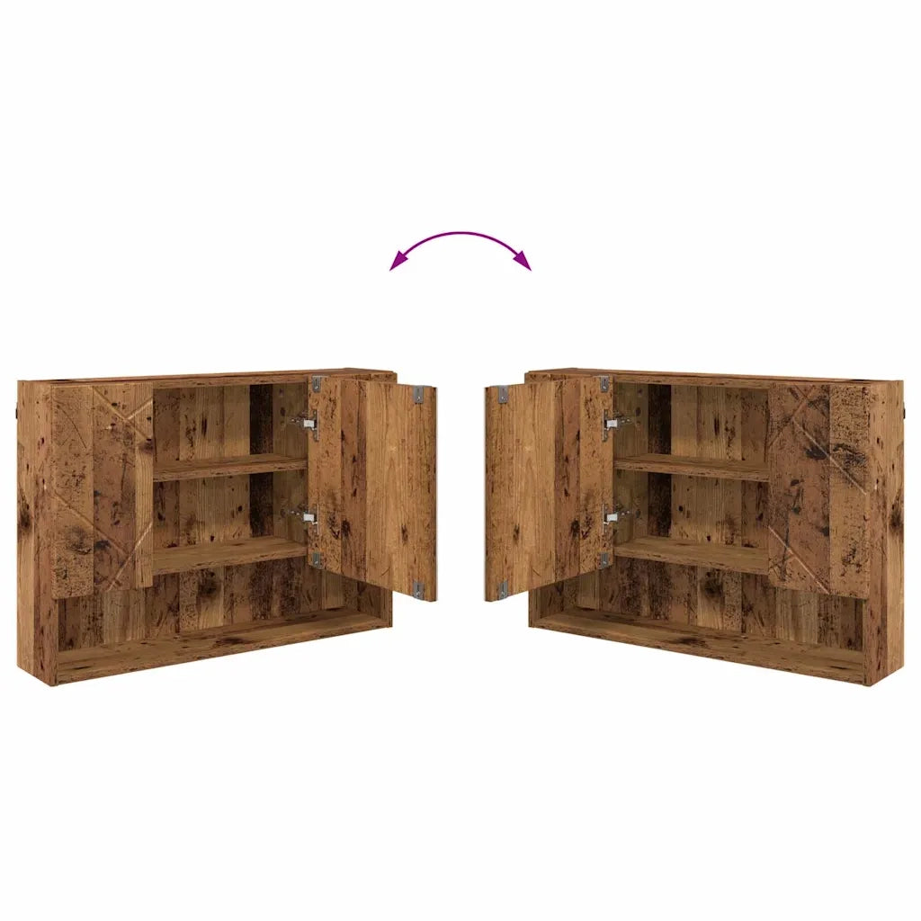 Set di mobili per il bagno con cassetto 2 pcs Legno vecchio 3393021