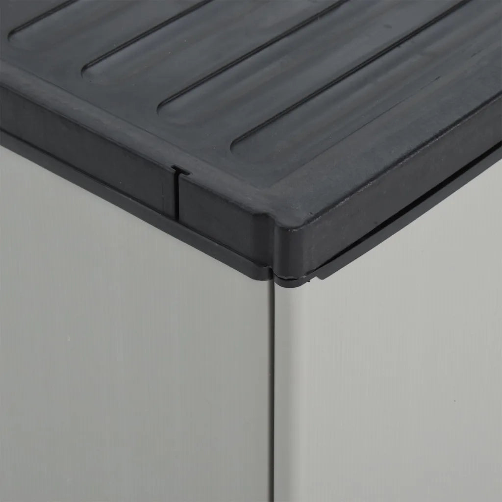 Armadio per Rifiuti da Giardino Grigio e Nero 68x40x85 cm in PP 340987