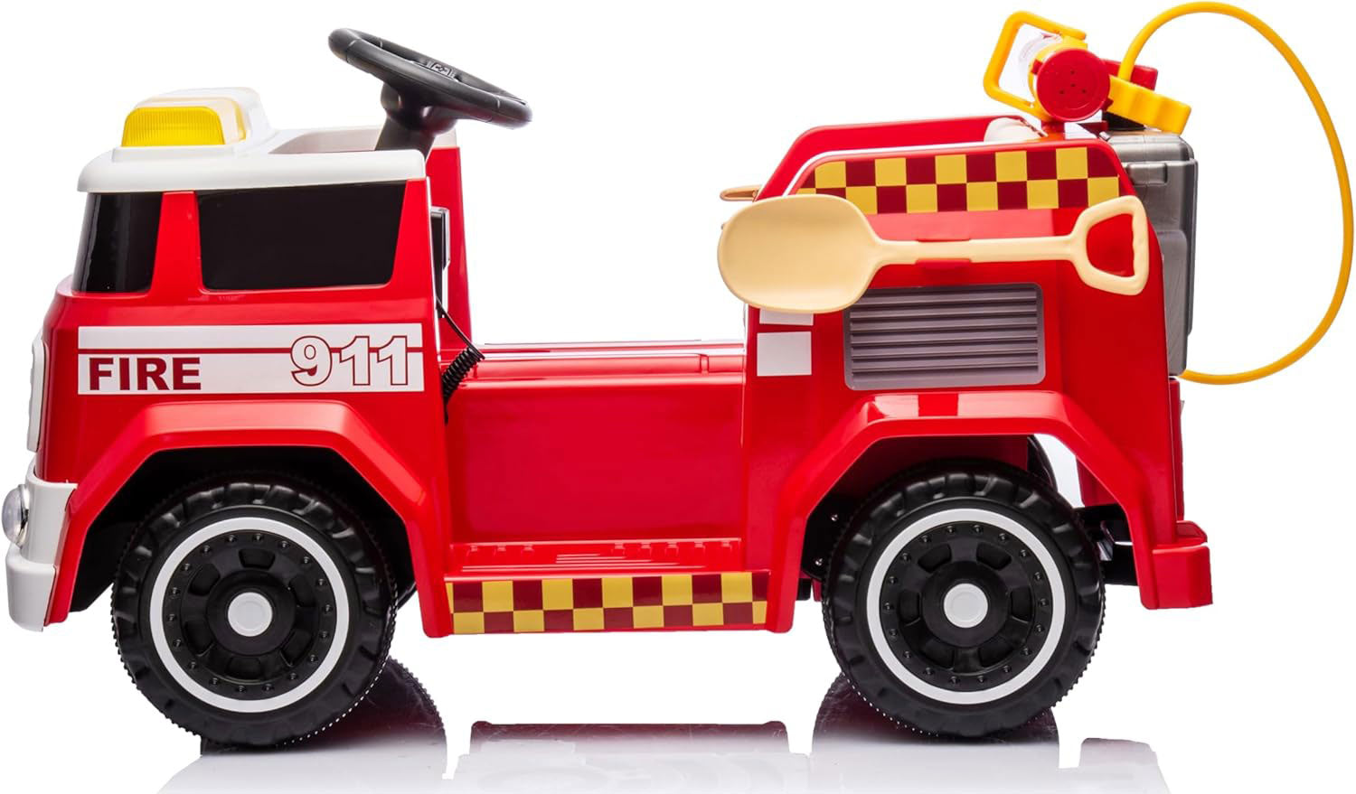 Macchina Elettrica per Bambini Camion dei Pompieri Telecomandato 12V 7,5Ah Rosso