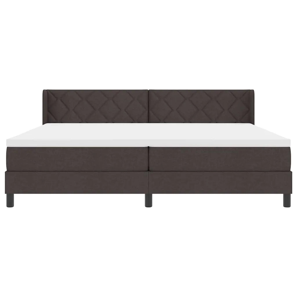 Letto a molle con testiera Marrone Scuro 200 x 200 cm Tessuto 3341191