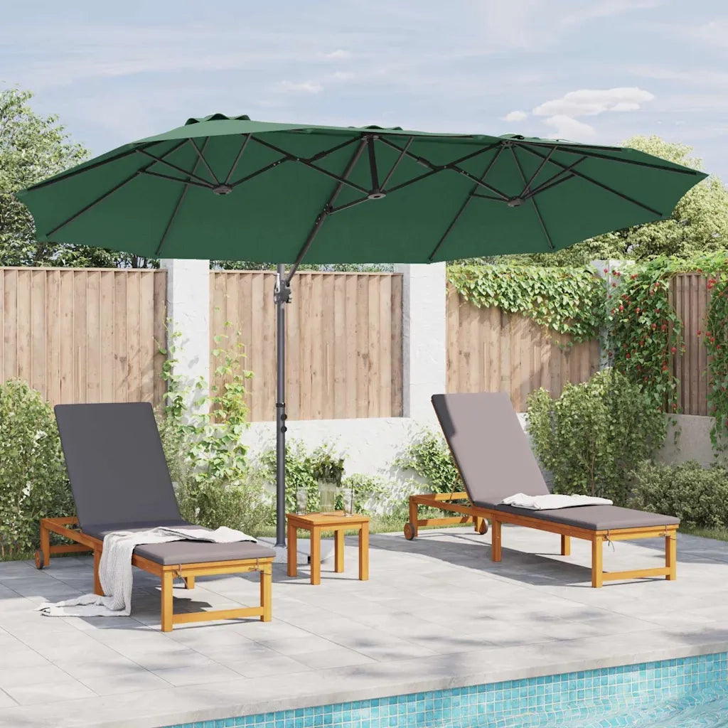 Ombrellone Verde 372 x 198 x 243 cm Poliestere e Alluminio 42003376