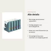 Set di 5 Ospedienti per Giornali con Design Moderno - Antracite con Fori per Dita - Ideale per Brochures - Sostenibile - Adatto per Ufficio - Borsa di Ripostiglio