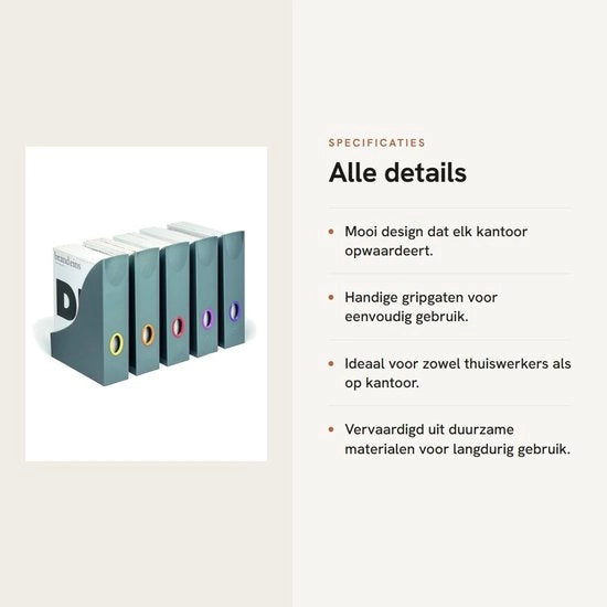 Set di 5 Ospedienti per Giornali con Design Moderno - Antracite con Fori per Dita - Ideale per Brochures - Sostenibile - Adatto per Ufficio - Borsa di Ripostiglio