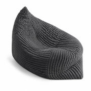 Poltrona pouf convertibile - sedia; divano e letto - in velluto a coste - grigio scuro