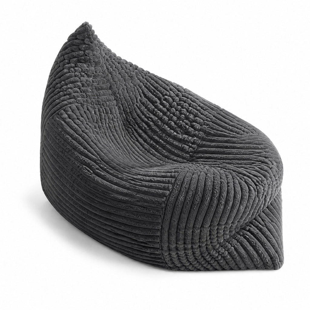 Poltrona pouf convertibile - sedia; divano e letto - in velluto a coste - grigio scuro