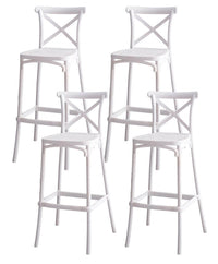 Set 4 Sgabelli 40x36x91 cm in Polipropilene Pompei Bianco
