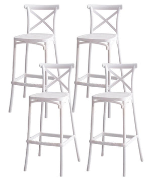 Set 4 Sgabelli 40x36x91 cm in Polipropilene Pompei Bianco