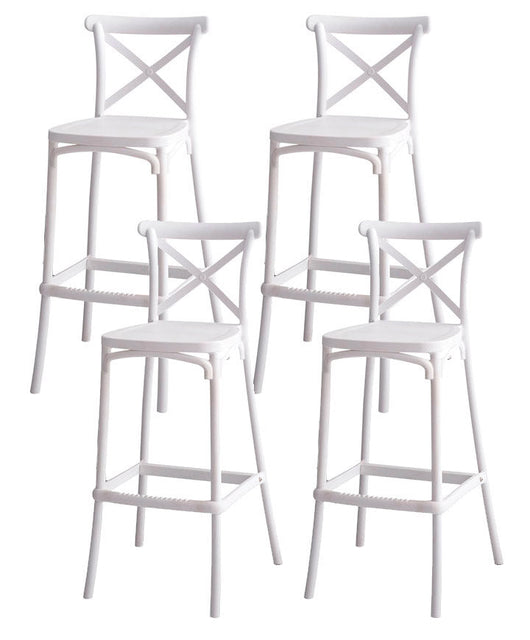 Set 4 Sgabelli 40x36x91 cm in Polipropilene Pompei Bianco