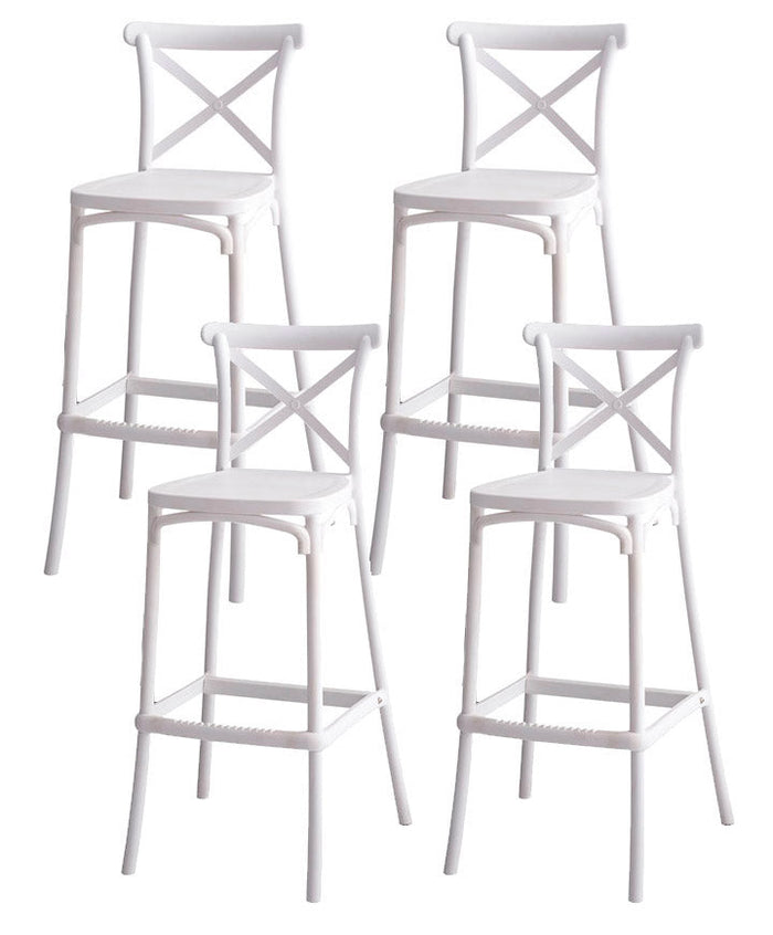 Set 4 Sgabelli 40x36x91 cm in Polipropilene Pompei Bianco