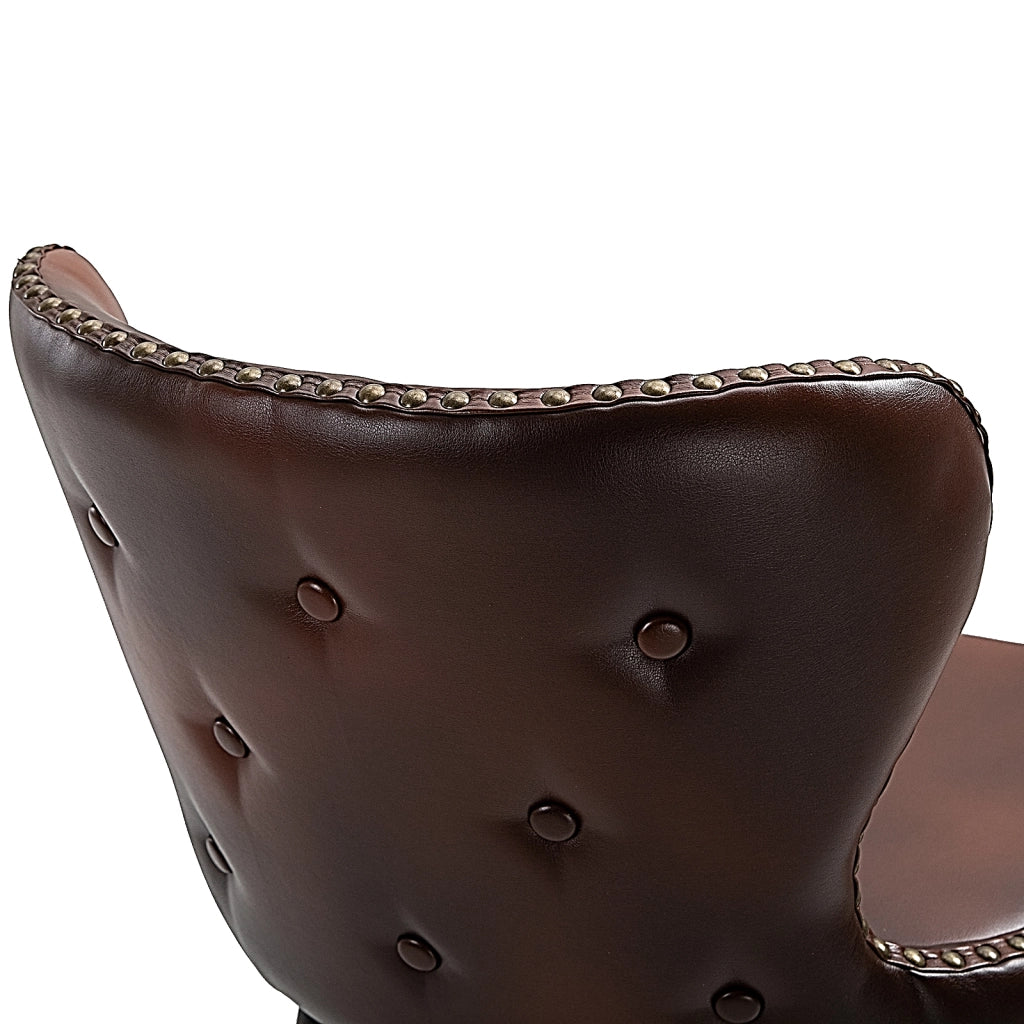 Set di 2 sgabelli da bar con schienale e poggiapiedi ¨C zephmum ¨C similpelle marrone 52x53x101 cm