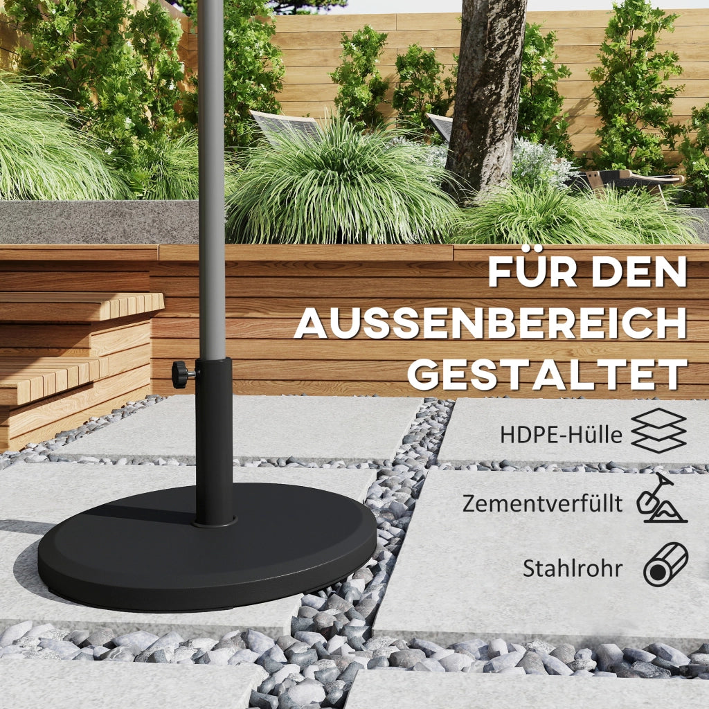 Base per Ombrellone in Cemento da 13kg ¨C Zephmum ¨C Nero, 34/38/48mm