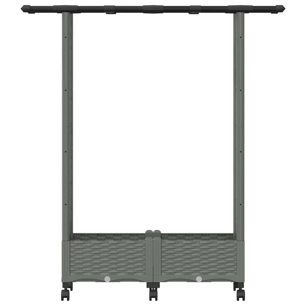 Letto Rialzato con Griglia e Tetto Grigio Chiaro PP 3423028