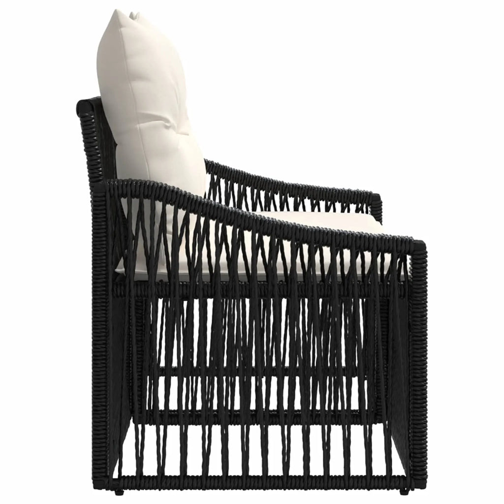 Divano da giardino 2-Numero di posti Nero polyrattan 42026707