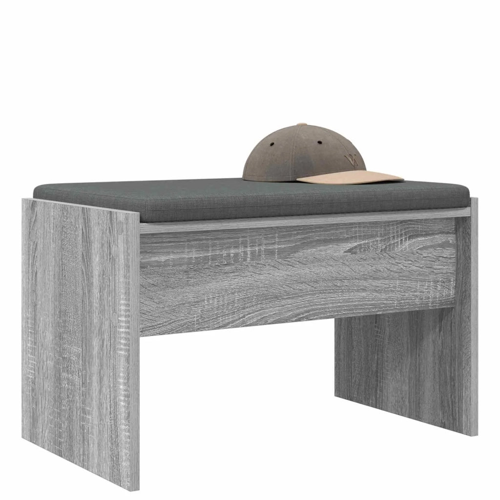 Panca per ingresso con cuscino Grigio Sonoma 63 x 38 x 40 cm 891549
