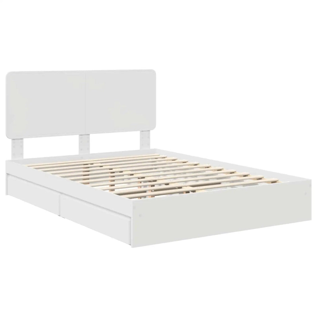 Letto con Contenitore Bianco 140 x 190 cm Legno multistrato