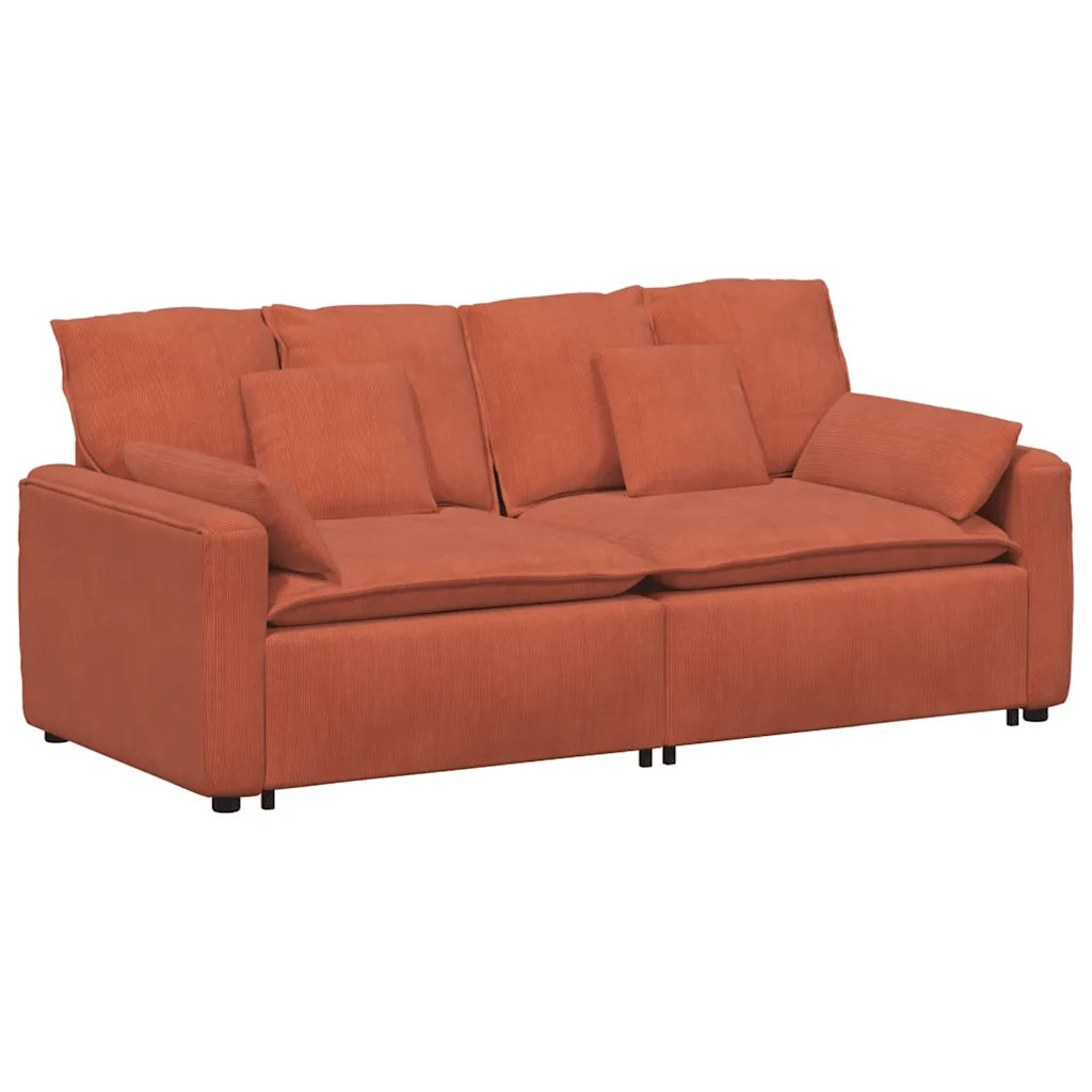 vidaXL Divano Modulare con Cuscini Rosso Arancione