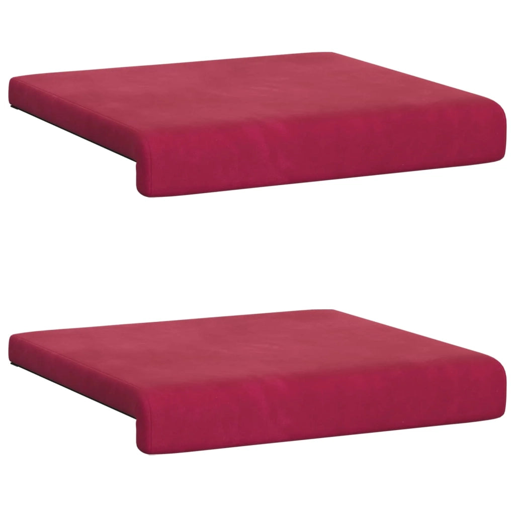 Cuscino per panchina 2 pcs Velluto Rosso Vino Profondità 35 cm 42043026