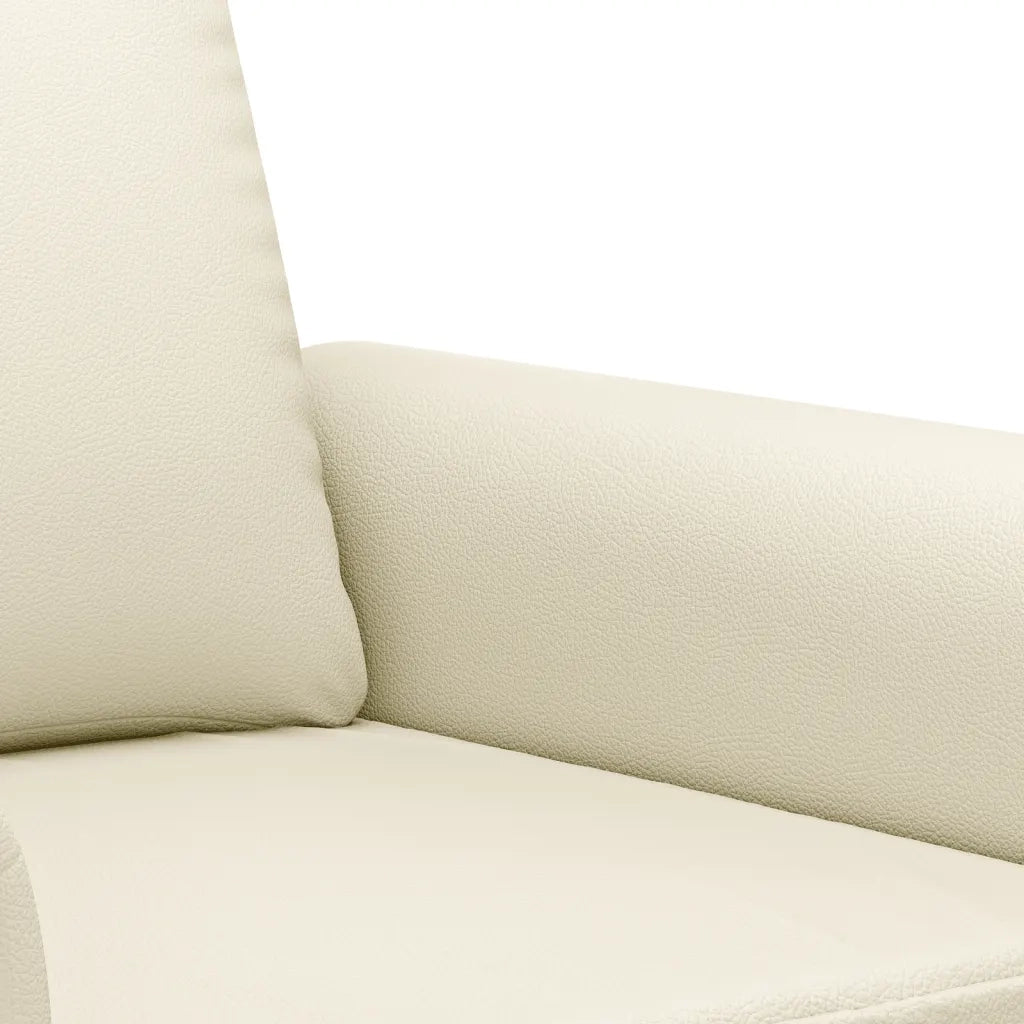 Set di Divani 2 pz con Cuscini Crema in Similpelle