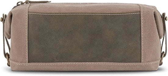 Toilette in Leder e Canapa - Unisex per Viaggiatori - Verde - Unico Modello