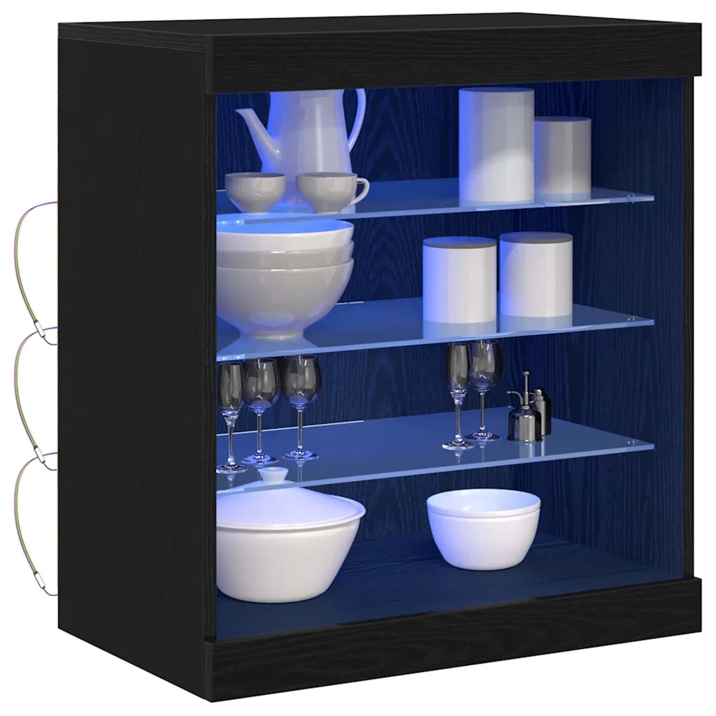 Credenza-Buffet-Armadio da cucina Rovere Nero 60.5 x 37 x 67 cm Legno multistrato