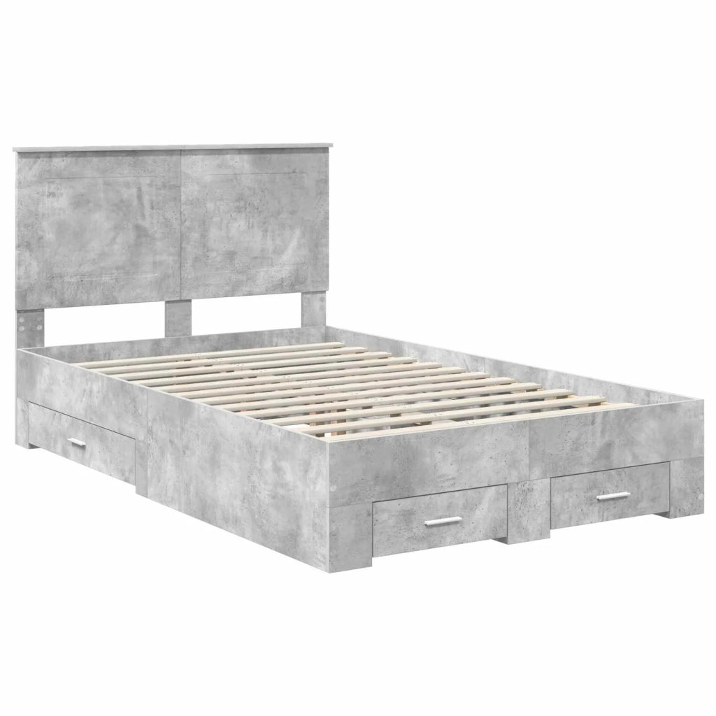 Struttura del letto con testiera Grigio cemento 120 x 190 cm 3409670