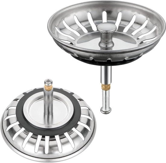 Pompa di scarico adattabile e filtro di cattura capelli - Filtro metallico in acciaio inossidabile - 82 mm - 30 mm viti - 1 pezzo
