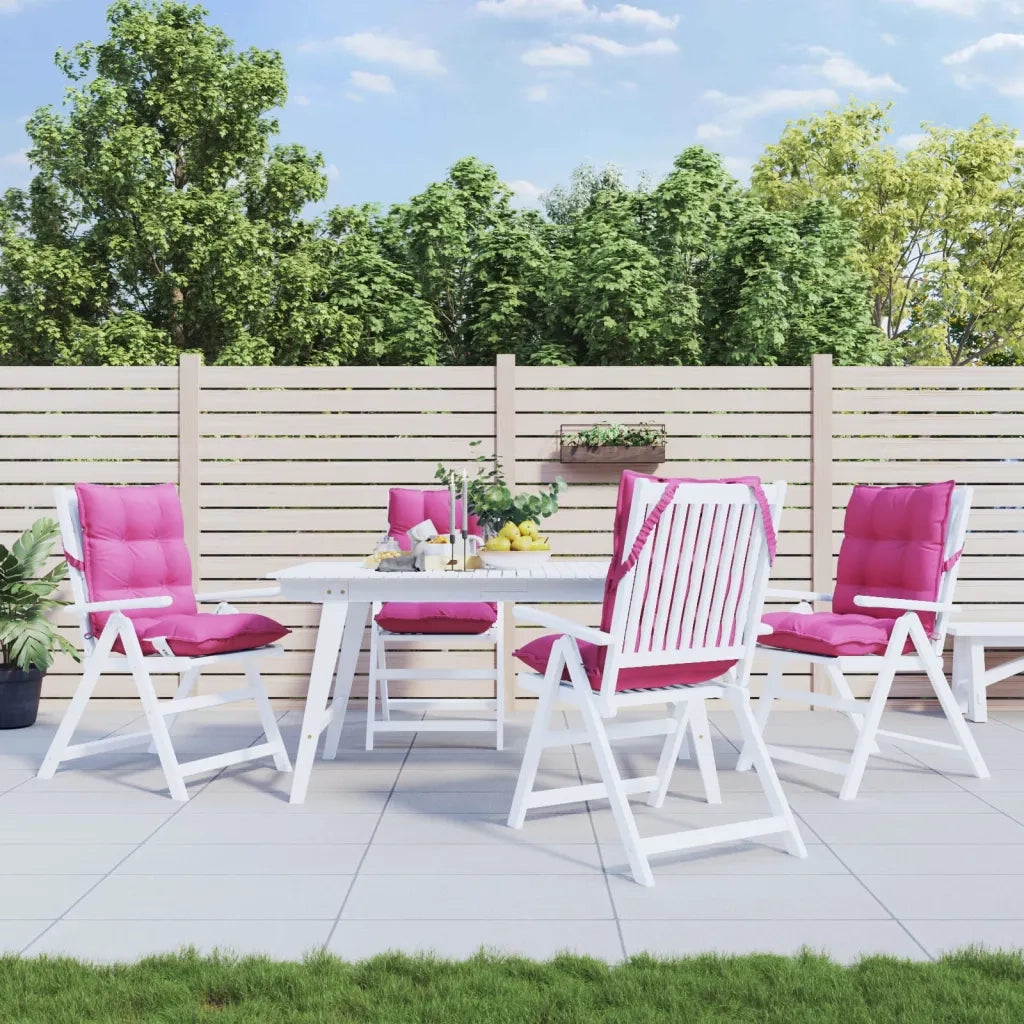 Cuscini per Sedia Schienale Basso 4 pz | Cuscini per sedie Rosa in Tessuto Oxford