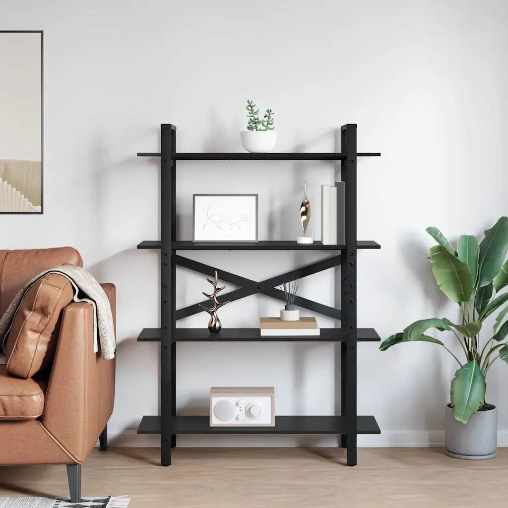 Libreria Rovere Nero 100 x 33,5 x 140 cm Legno multistrato 883940