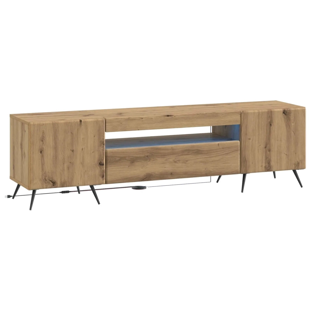 Mobile TV LED Rovere Artigianale Legno ingegnerizzato 897574
