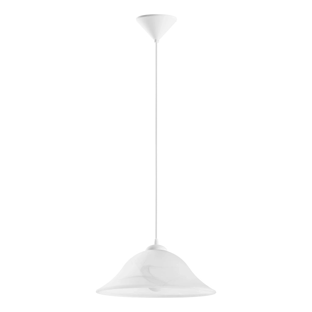 Sospensione Contemporanea Albany Policarbonato Bianco Vetro 1 Luce E27